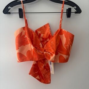 Ramy Brook Orange Floral Crop Top